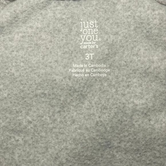 Football Print & Bear Face Fleece Footed Pajamas Costume Zip Closure 2Pk Size 3T - Picture 5 of 14